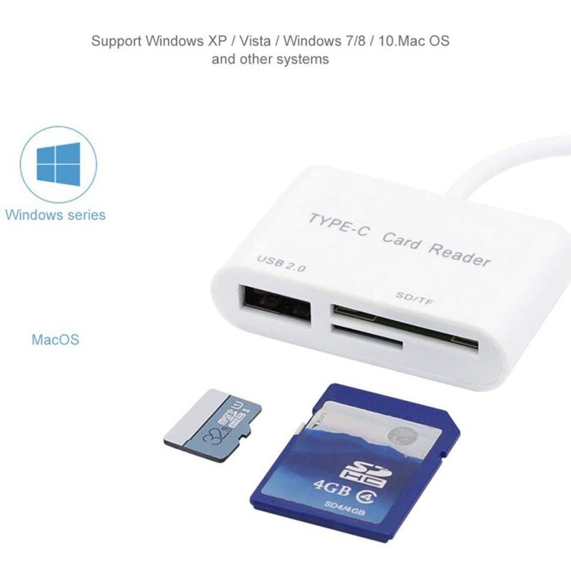 Lightning Interfaces Smart Card Reader Multi-function Three-in-one USB 2.0 SD TF For Mac Windows Linux Chrome PC Laptop ！