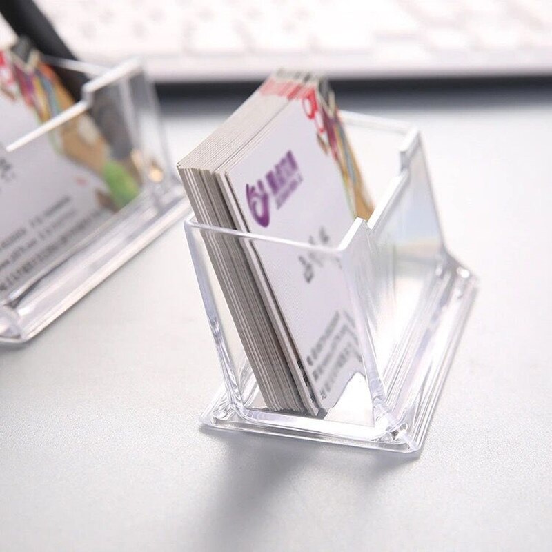Desktop Acrylic Business Name Card Holder Case Display Organizer Stand Office Tradeshows Business Card Desk Sign Holder Case