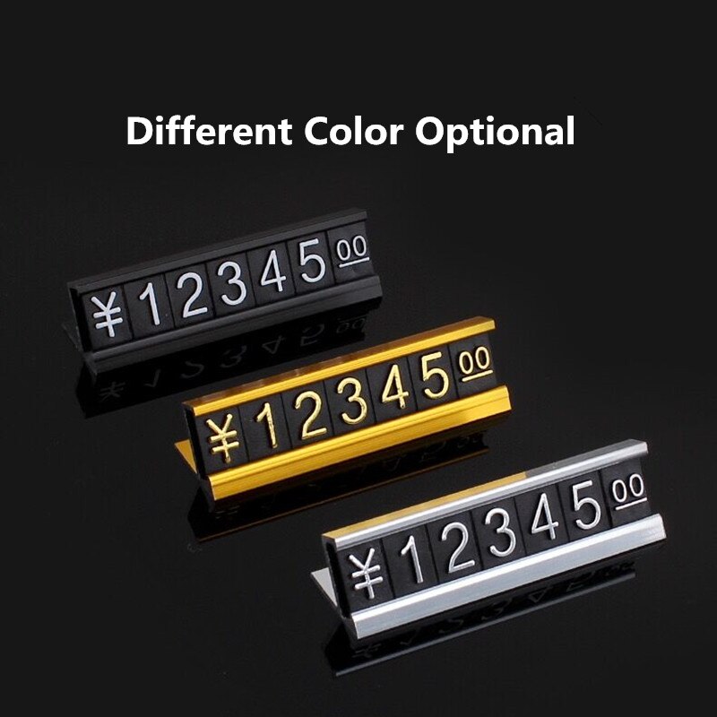 10 Sets Adjustable Number Letter Metal Base Price Display Counter Stand Label Numbers Combined Jewelry Digital Price Cube Tag