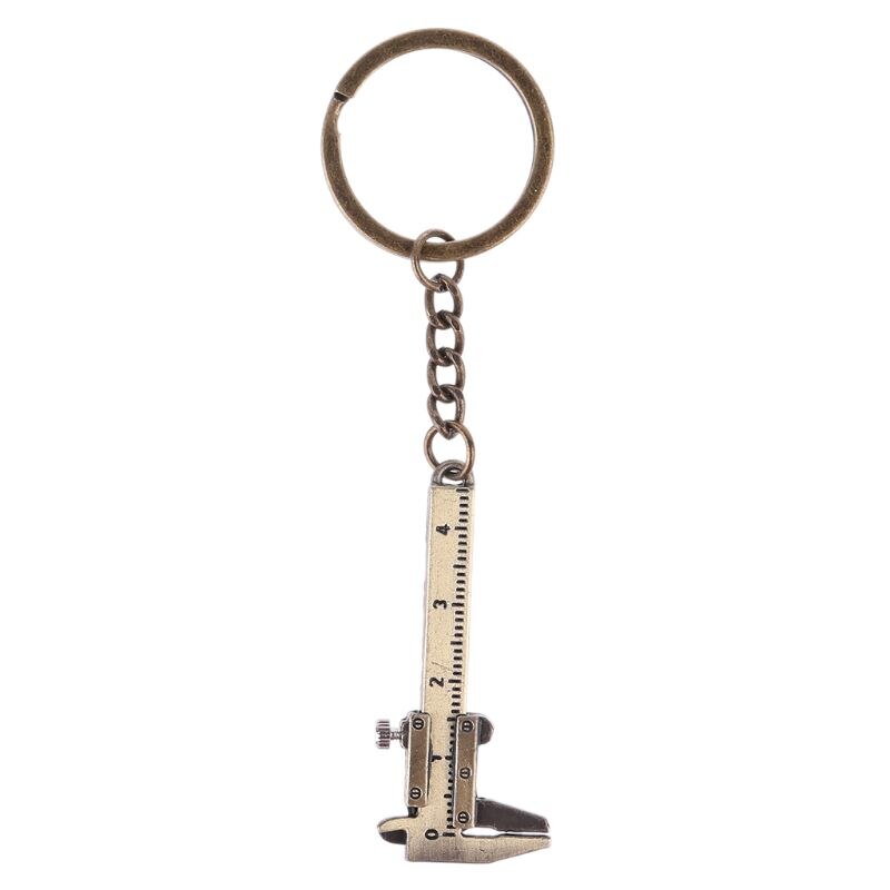 Portable Mini Vernier Caliper Key Ring Alloy Calipers Gauge Slide Ruler Keychain B85C