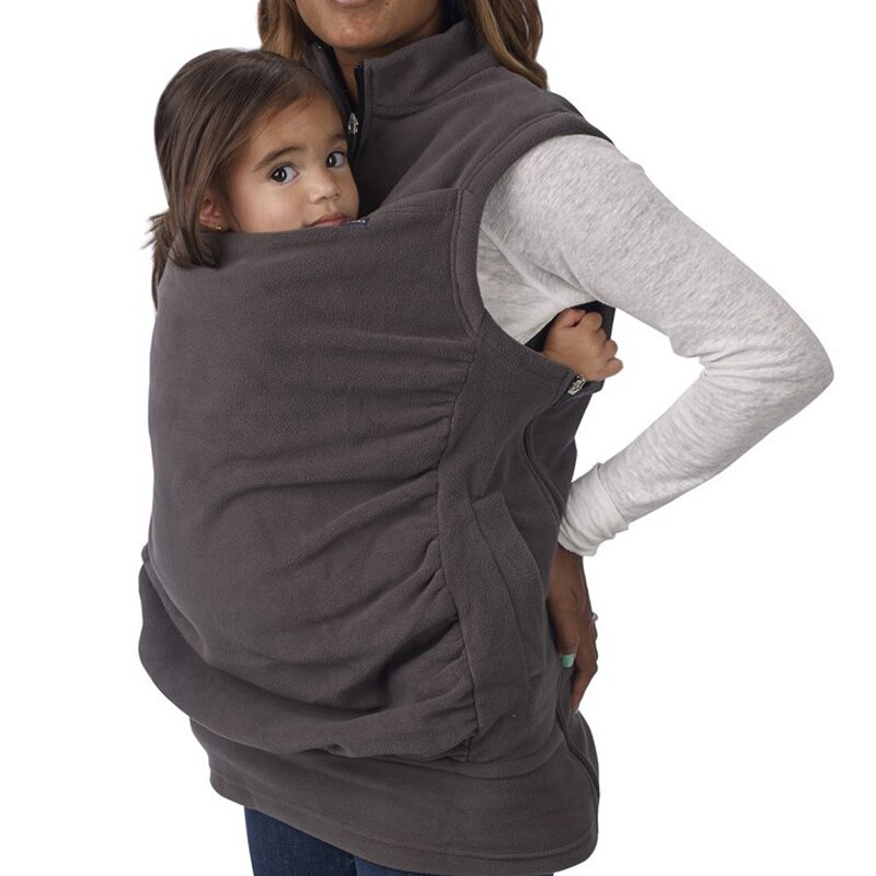 Sweat à capuche d'allaitement pour femmes, kangourou, sans manche, gilet pour porteurs de bébés, tendance