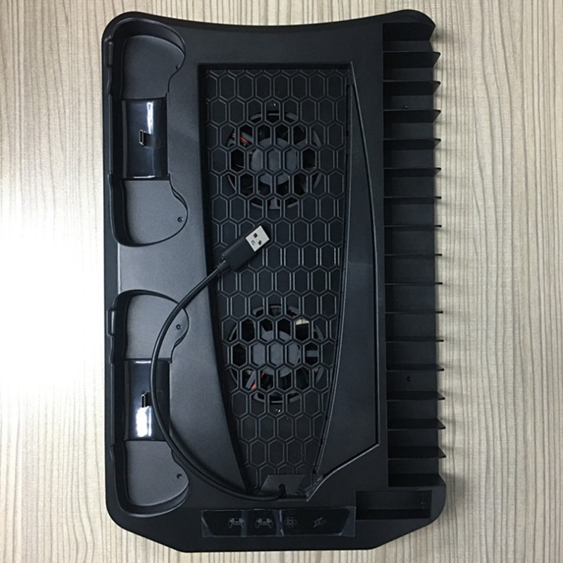 For PS5 Host Universal Multi-Function Cooling Fan Base, With Disc Storage Rack For PS5 Game Handle Two Chargers