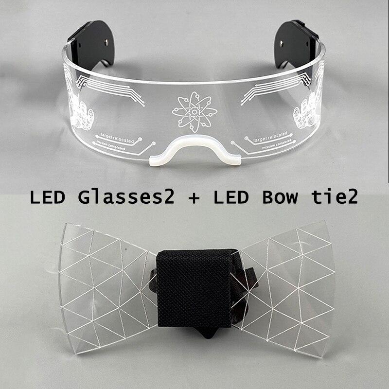 LED Technologie Gläser LED Acryl Fliege LED Produkt einstellen Licht hoch Party Gläser GEFÜHRTE Gläser Männer Krawatte Karneval DJ Party Stütze: Stil 5