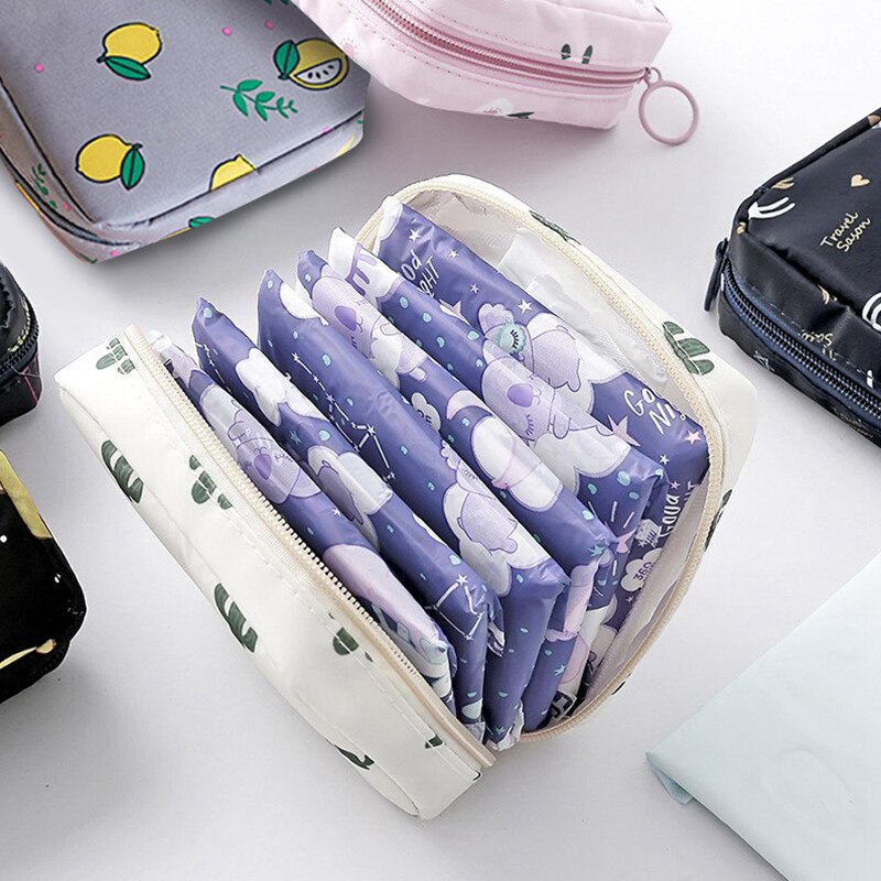 Draagbare stoffen maandverband met grote capaciteit, maandverband, tampon, portemonnee, tas, organizer voor meisjes, opbergruimte voor vrouwelijke hygiëneverbanden