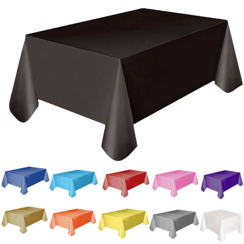11 Color Solid Color Home Outdoor Wedding Hotel Party Banquet Tablecloth 137x183cm Rectangle Party Theme Plastic Table Cover