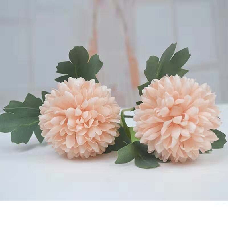 2 hoofden Kleine Hortensia Chrysant boeket Bloemen Valentijnsdag Nep Bloem Bal voor Home Decor Kunstmatige Bloemen