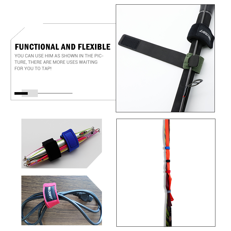 Elastisk bandage fiskestang bindebånd tilbehør genanvendeligt karpe fiskestang band guide ring holder bælte strop seler