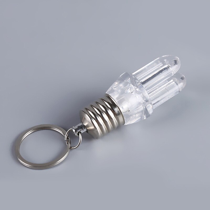 Quadruple Mini LED Light Bulb Keychain Candy Color Flash Lamp Key Rings Novelty Car Illuminate Pendant Key Chain Christmas: U shape