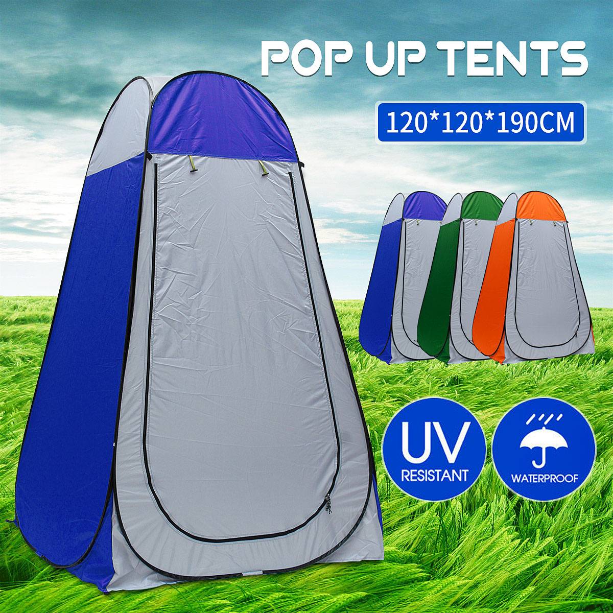 Automatic Outdoor Bath Tent Shower Shelter Swimming Locker Room Toilet Bird Watching Shed With Window Shower Head Fixing Strip