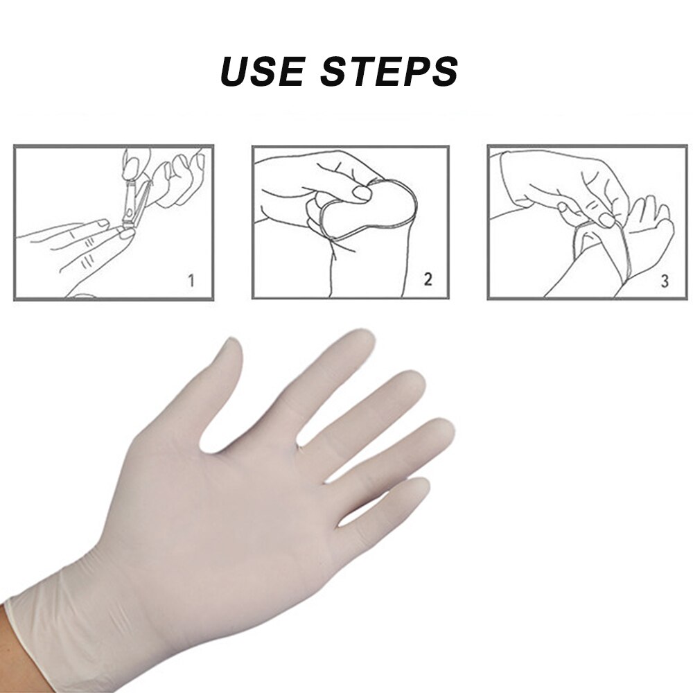 100 stücke Einweg Latex Handschuhe Weiß Nicht-Unterhose Säure Handschuh: Ursprünglich Titel