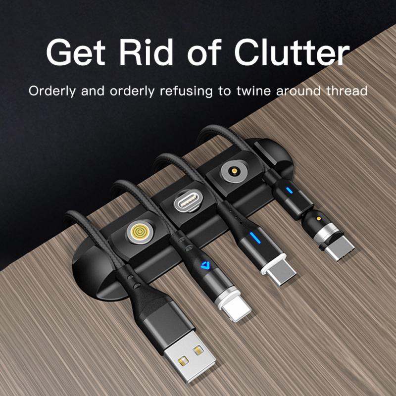 Kabelorganisator magnetisk kabelstyring usb kabelholder silicione fleksible desktop clips kabel assistent multi-wire universal