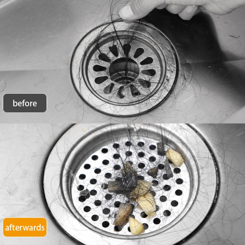 Tampa de drenagem de chão de aço inoxidável, redonda, anti-entupimento, dreno de chuveiro, coletor de cabelo, dreno de chão do banheiro, malha, filtro de pia