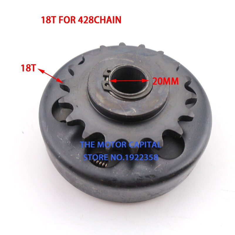 Embrague automático centrífugo para minibicicleta GO Kart, 10t, 11t, 12t, 13t, 18t, 16mm, 19mm, 20mm, 35 link, 420 link, 428: 18t  20mm