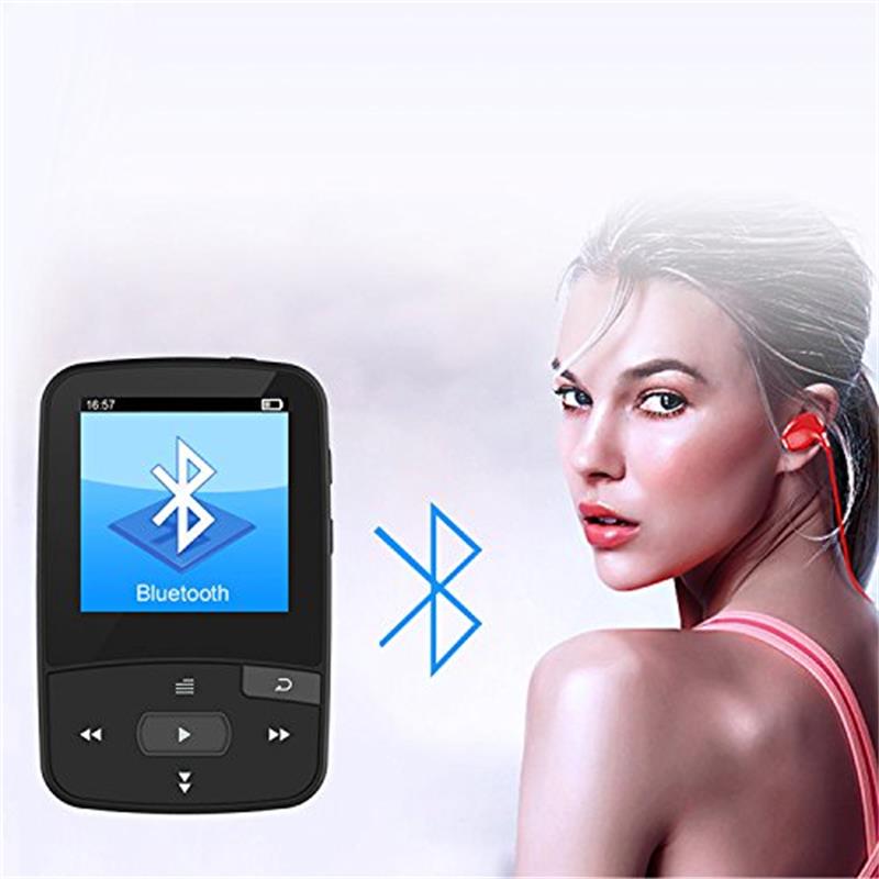Clip Bluetooth MP3 Speler 8gb met Scherm Sport Muziekspeler Ondersteuning FM Radio, Opname, stappenteller + Gratis Armband