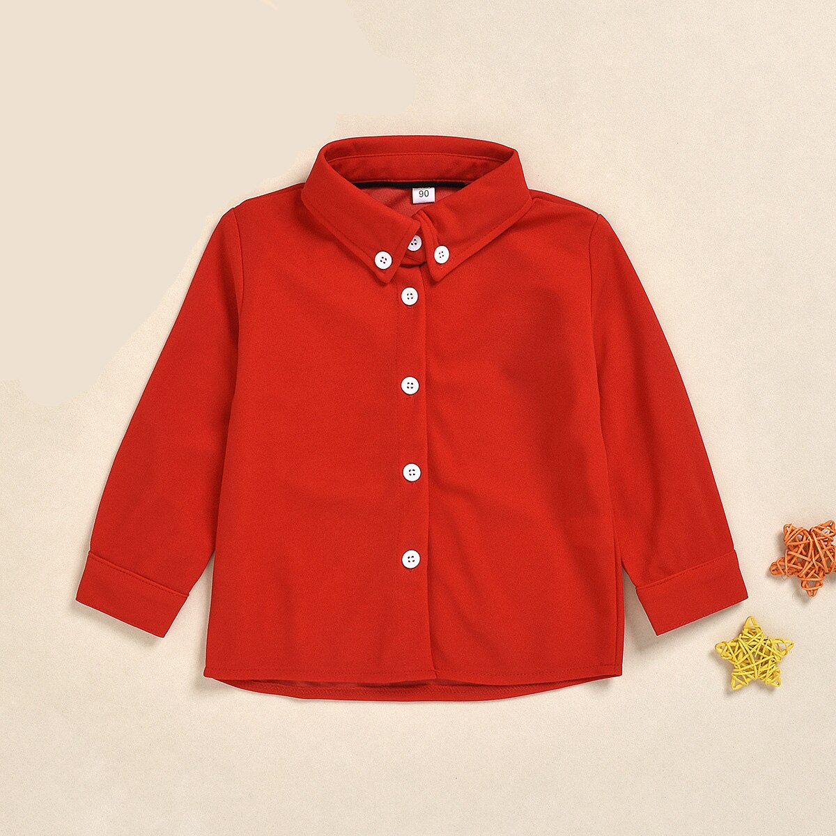 Original zebre se souvenir littke garçons couleur unie chemise adolescent enfants rouge à manches longues chemise automne vêtements pour enfant en bas âge garçons vêtements