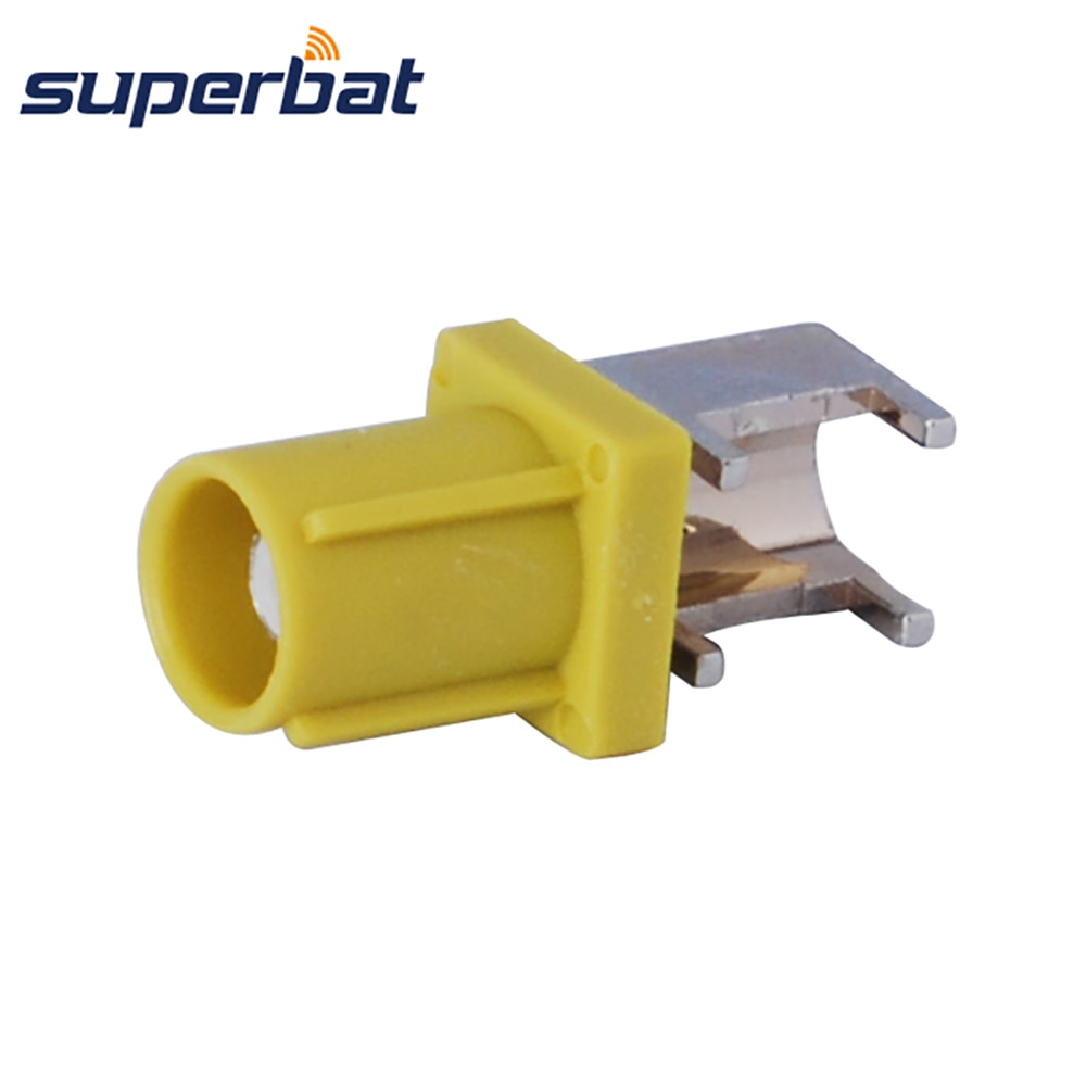 Superbat Fakra Curry/1027 Male End Launch PCB Mount Right Angle Curry Radio With IF Connector