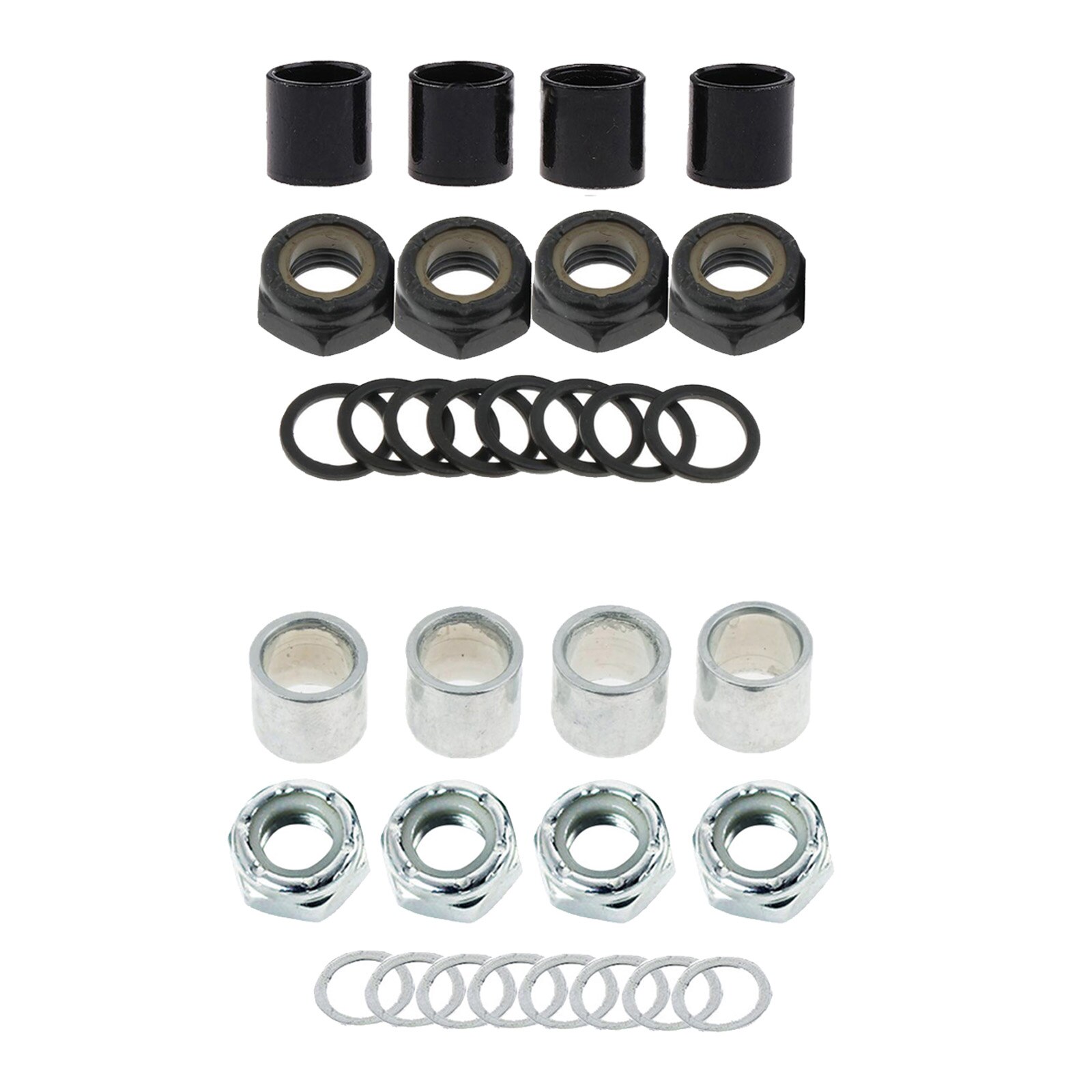Skateboard Truck Speed Kits Axle Speed Washers + Screw Nuts + Spacers for Long Board Cruiser Scooter Parts