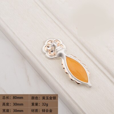 European Gold Ceramic Single Hole / Double Hole Furniture Drawer Handle Kitchen Wardrobe Cabinet Door Handle Furniture: H