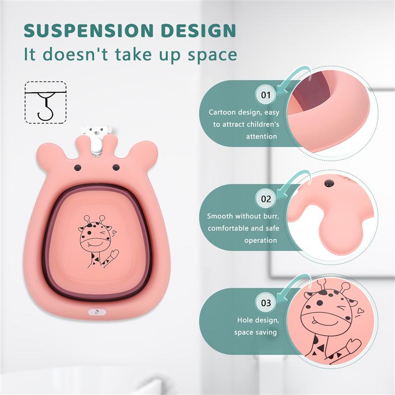 1pc Baby Footbath Basin Cartoon Tubs Adorable Kids Washbasin Plastic Bath Basin