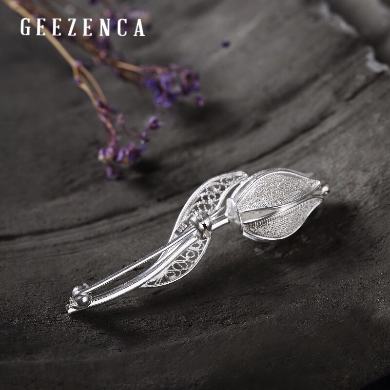 925 sterling sølv korea trendy tulipanbroche efterår nyeste originale blomsterbrocher fine smykker til kvinder