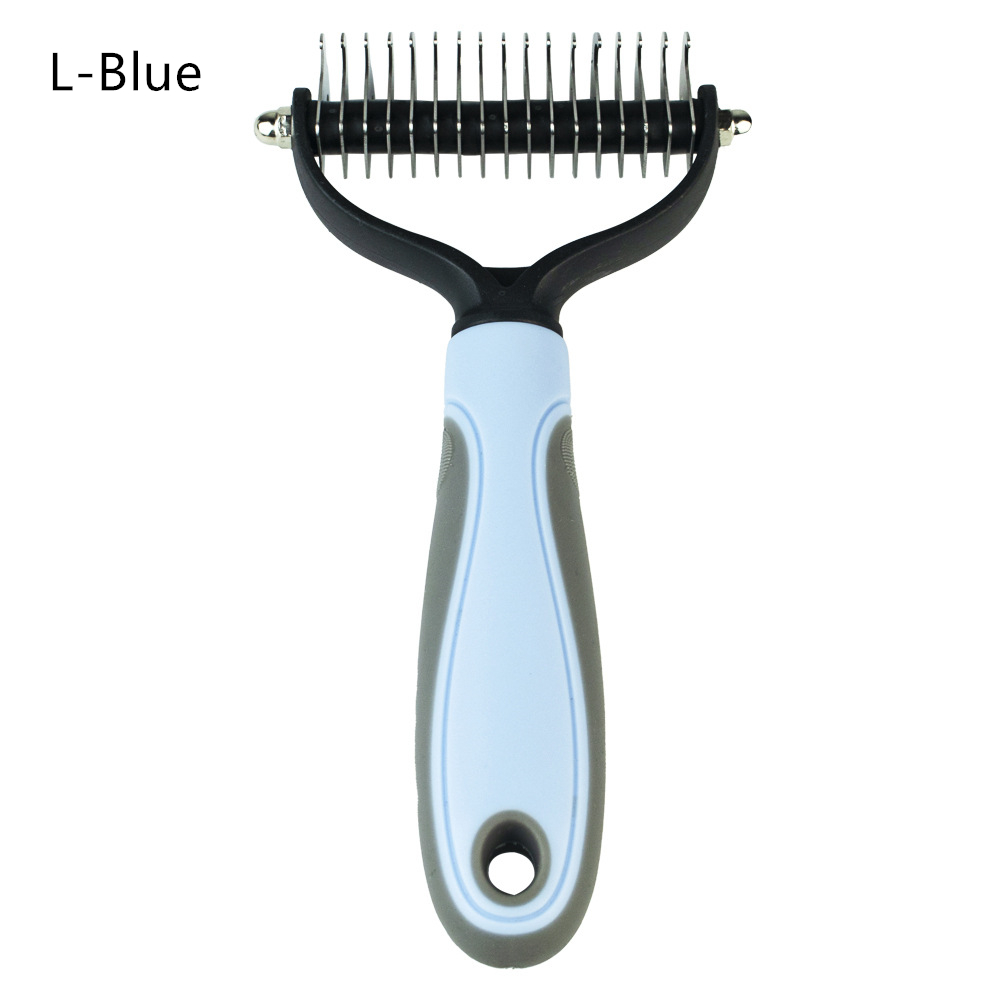 Hair Removal Comb for Dogs Cat Detangler Fur Trimming Dematting Brush Grooming Tool For matted Long Hair Curly Pet: Red