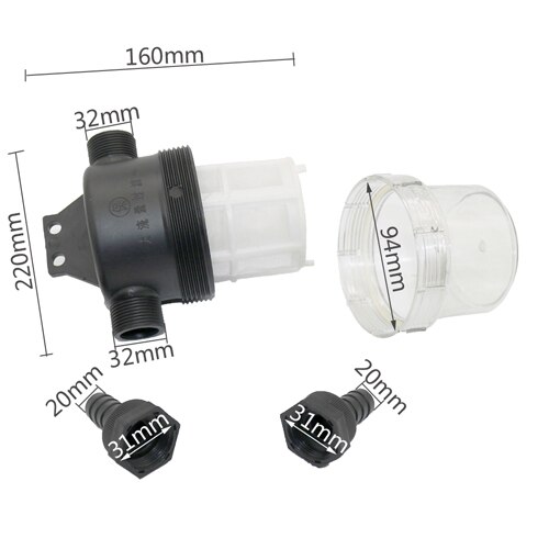 50 Mesh Super schoon Ultrafijne filtratie waterfilter 20 mm, 25 mm Prikkeldraadinterface Tuinirrigatie Landbouwfilter 1 st: Black