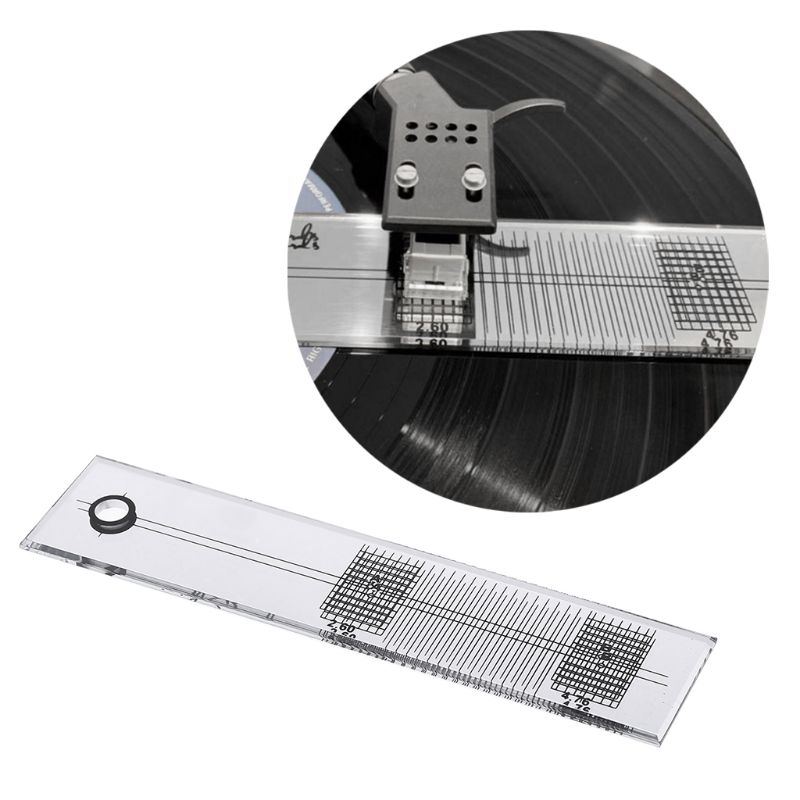 Turntable Phono Phonograph Cartridge Adjustment Ruler Calibration Gauge LP Stylus Alignment Protractor Tool Mirror Azimuth Angle