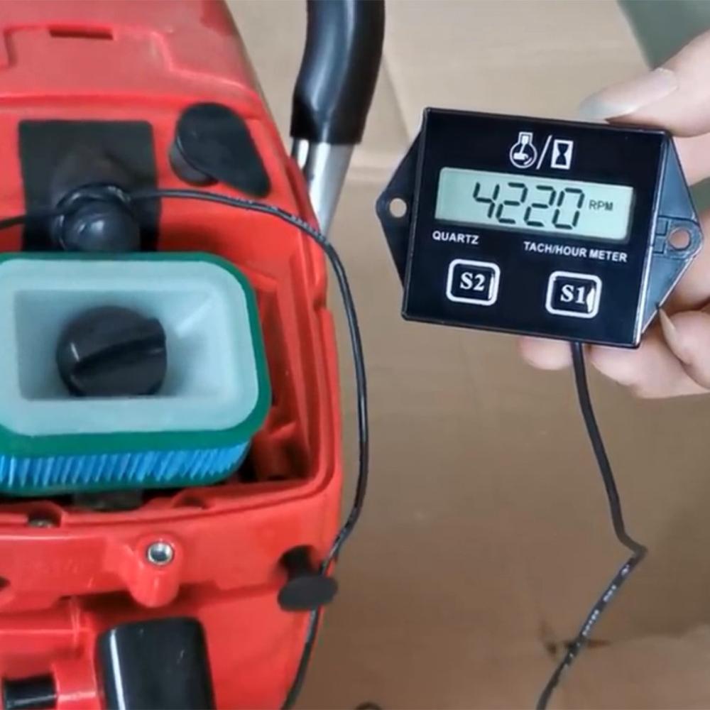 Benzinemotor Toerenteller Timer Vervangbare Batterij Inductieve Digitale Display 2 4-Takt Accumuleren Timer