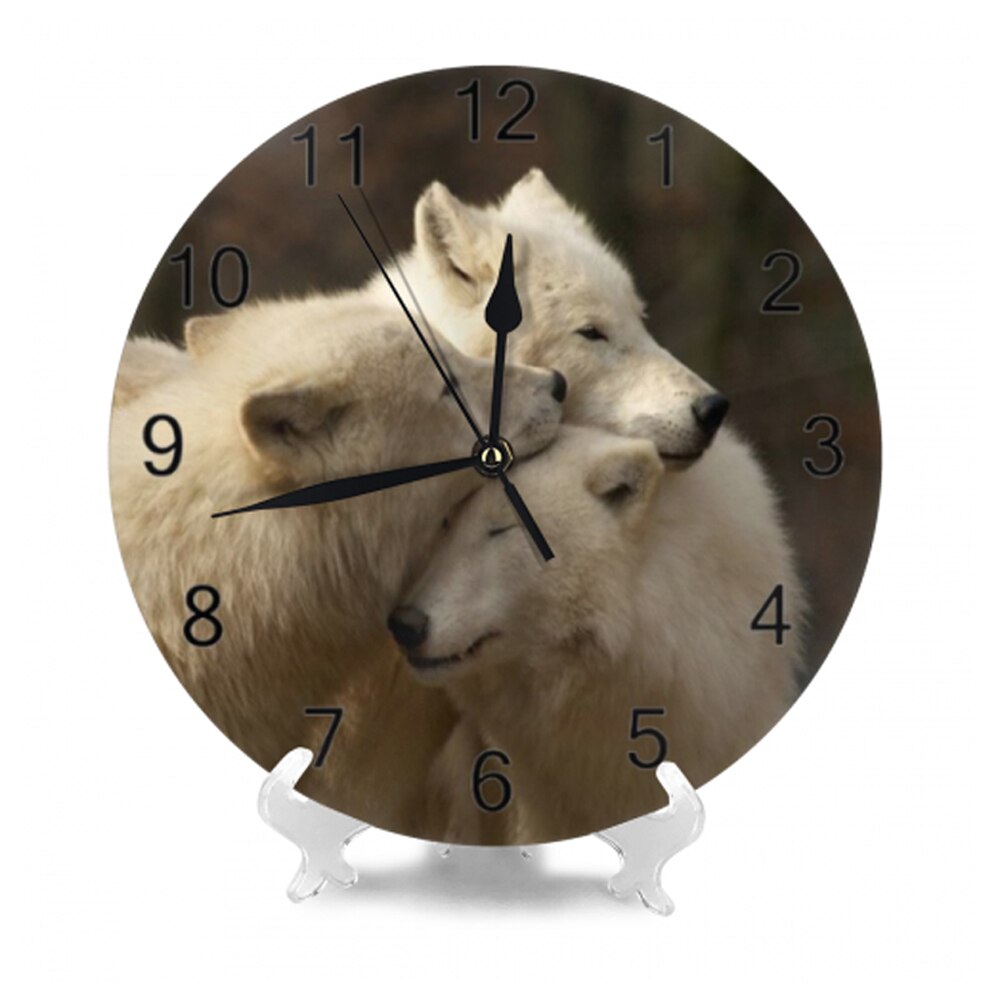 Wolf Wall Clocks Numeral Digital Dial Mute No Ticking Slient Battery Operated Kitchen Clocks Kitchen Wall Decor for Livingroom: SZA1389