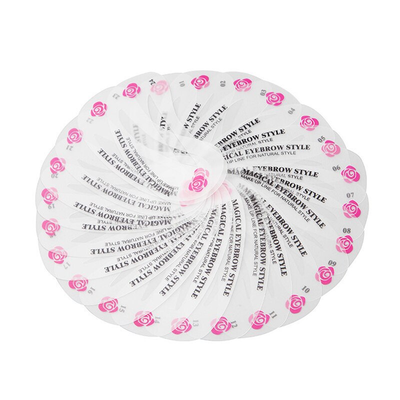 Plantilla reutilizable para cejas, regla para cejas, plantillas para flechas, herramientas de maquillaje, dibujo, Estilismo, forma de tarjeta de plantilla: 24pcs