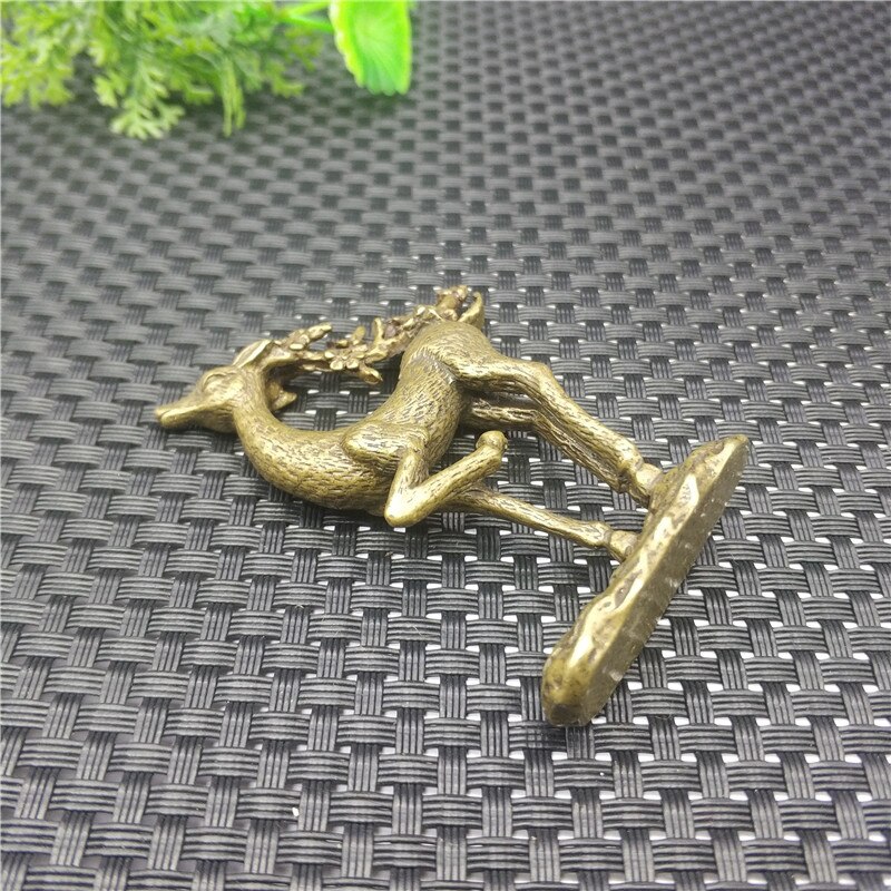 Solid brass deer animal statue brass copper carving deer sika deer zen deer copper ornament feng shui