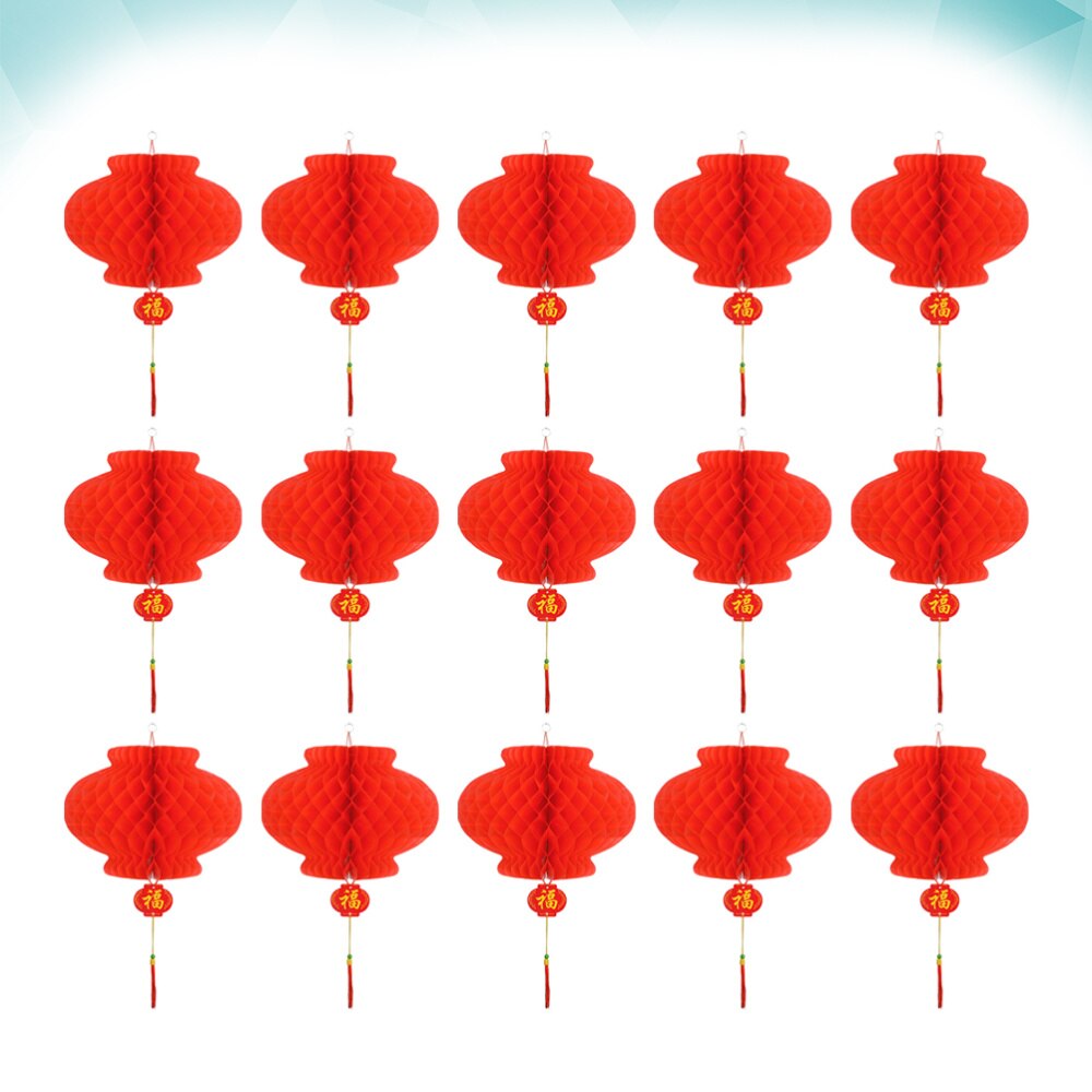 15pcs Chinese Lanterns Unique Hanging Lantern Decor for Home Outside Outdoor