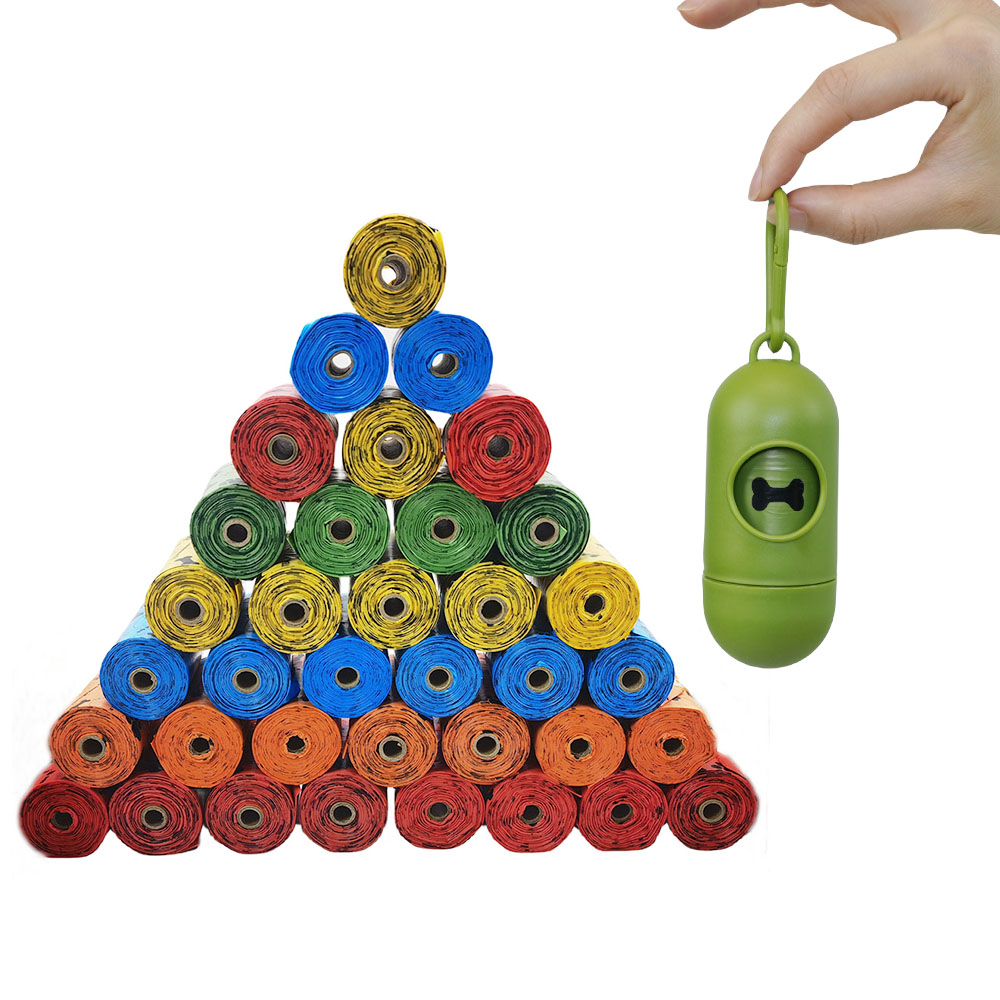 Sacos de cocô para cães e gatos, sacos descartáveis para resíduos de cães, dispensador de sacos biodegradáveis para casa ao ar livre, recarga limpa, saco de lixo