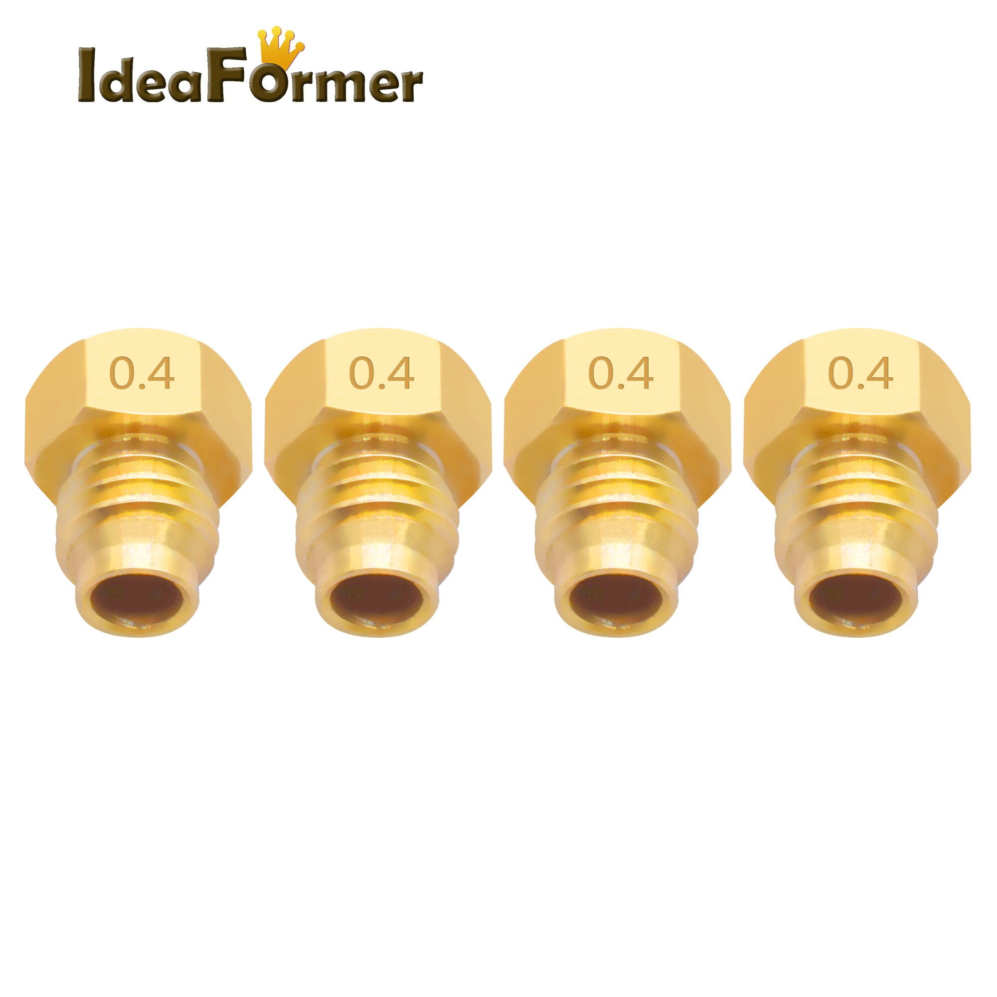 5Pcs 3D Printer V6 M5 Schroefdraad Boring 0.4Mm Messing Nozzle Fit V6 2 In 1 Out Warmte blok Voor 3D Printer Onderdelen 1.75Mm Filament.