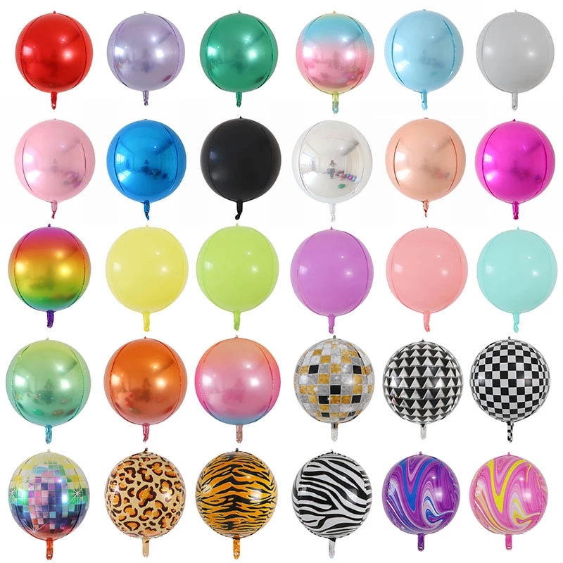 Globo de helio 4D de oro rosa de 22 pulgadas, Globos metálicos de arco iris, decoración de de cumpleaños, boda para niños, Baby Shower, juguete para