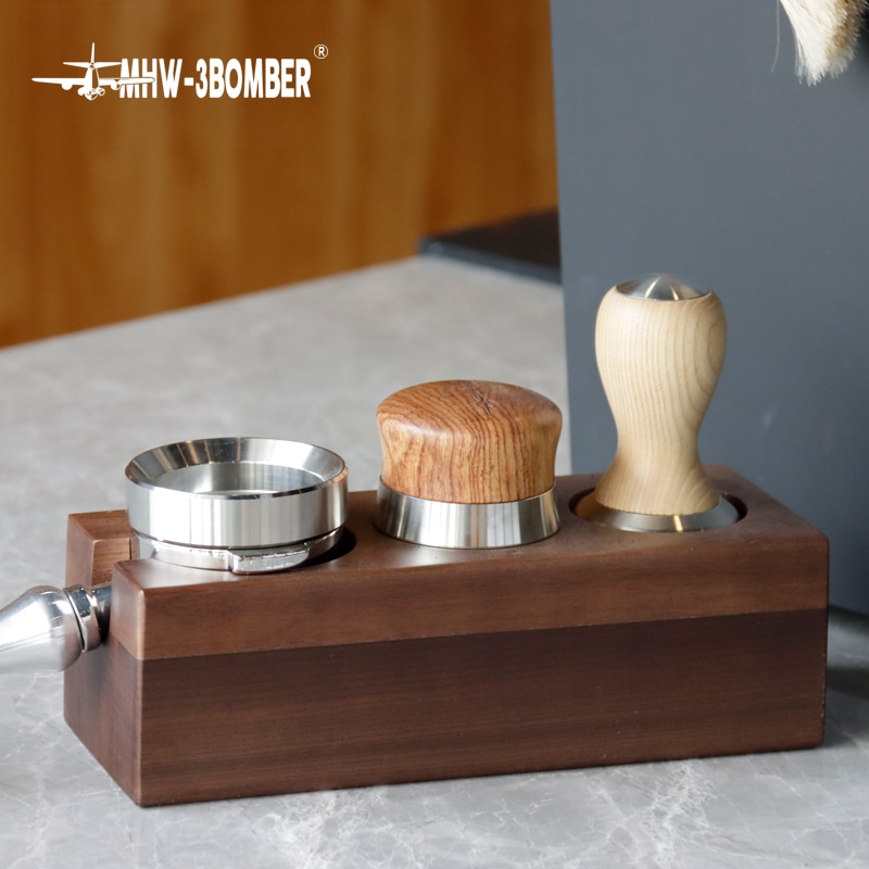 Koffie Tamper Houder Houten Vulling Steunbasis Espresso Tampering Mat Station Stand Voor Barista Cof Koffie Tamper Houder Houten Vulling Steunbasis Espresso Tampering Mat Station Stand Voor Barista Cof
