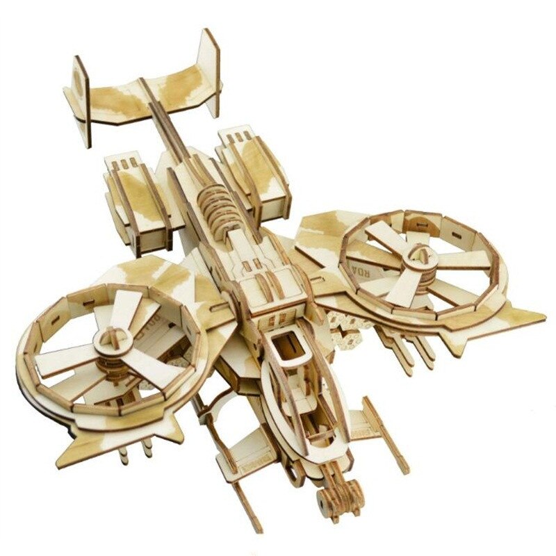 Diy gunship woodcraft-bouwpakket, puzzels, educatieve spellen, 3d wooded voor kinderen, volwassenen, kerstmis, verjaardag