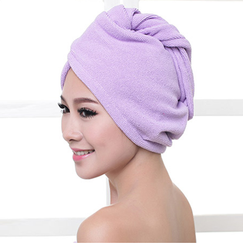 Super Saugfähigen Haar Trocknen Handtuch Turban bat Kappe Bademantel Hütte Kopf wickeln schnell-trocken Strand Handtuch
