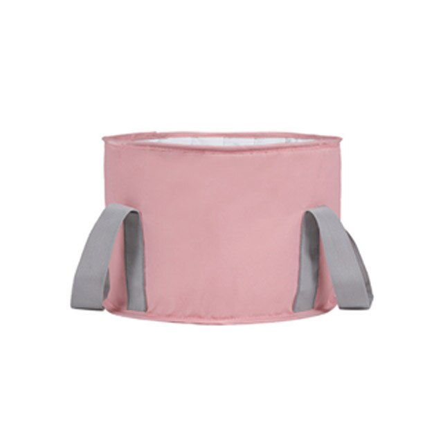 Foldable Basin Travel Camping Washbasin Bucket Fishing Folding Basin Foot Bath Sink Foot soak Bag Multifunctional Bucket: Pink