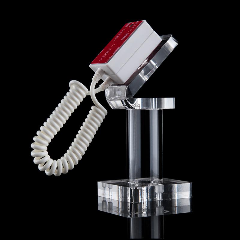 Présentoir de téléphone portable, présentoir de bureau, support de téléphone portable, Anti-vol, chaîne de câble, ruban adhésif de Table, support de téléphone portable, plateau en acrylique: Clear Square Wire