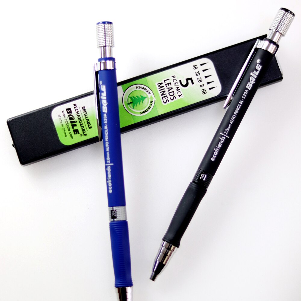 1pc 2.0mm mechanical pencil HB B 2B 3B 4B pencil set drawing writing mechanical pencil with refill