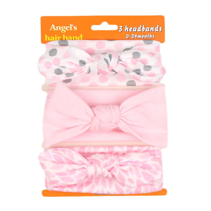 Children's Hair Ornaments Set 61158 Women's Cute Baby Cotton Bow Headband 3 Pairs/pack Red Elastic Headband: 1
