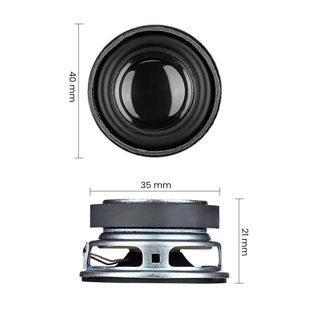 AIYIMA 2Stck 1,5 Zoll Audio- Tragbare Lautsprecher 4Ohm 3W Breitbandlautsprecher DIY Stereo Heimkino Tieftöner Lautsprecher