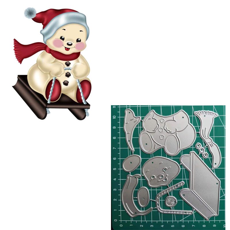 LZBRDY Christmas Metal Cutting Dies - Sock, Candy, Bear, Wolf, House Embossing Dies For Card Making & Scrapbooking
