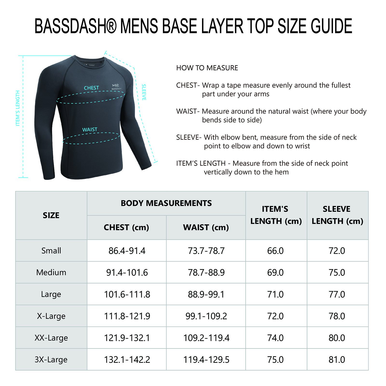 Bassdash Men&#39;s Lightweight Thermal Base Layer Shirt Antimicrobial Underwear Top Warm Ultra Soft Quick Dry FS19M