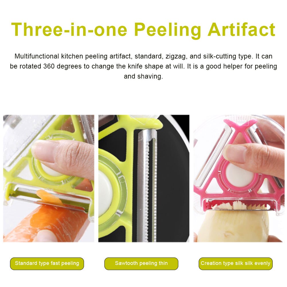 Peeler Rotary Vegetable Multi-function 3 In 1 Stainless Steel Peeler Sharp Blade Fruits Potato Carrots Kitchen Accessories Tools