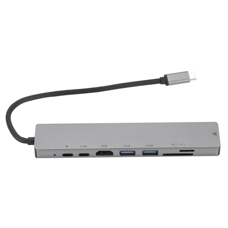 8 in 1 Usb Type C Hub Hdmi 4K Usb C Hub To Gigabit Ethernet Rj45 Lan Adapter for Pro Thunderbolt 2 Usb-C Charger Port Si