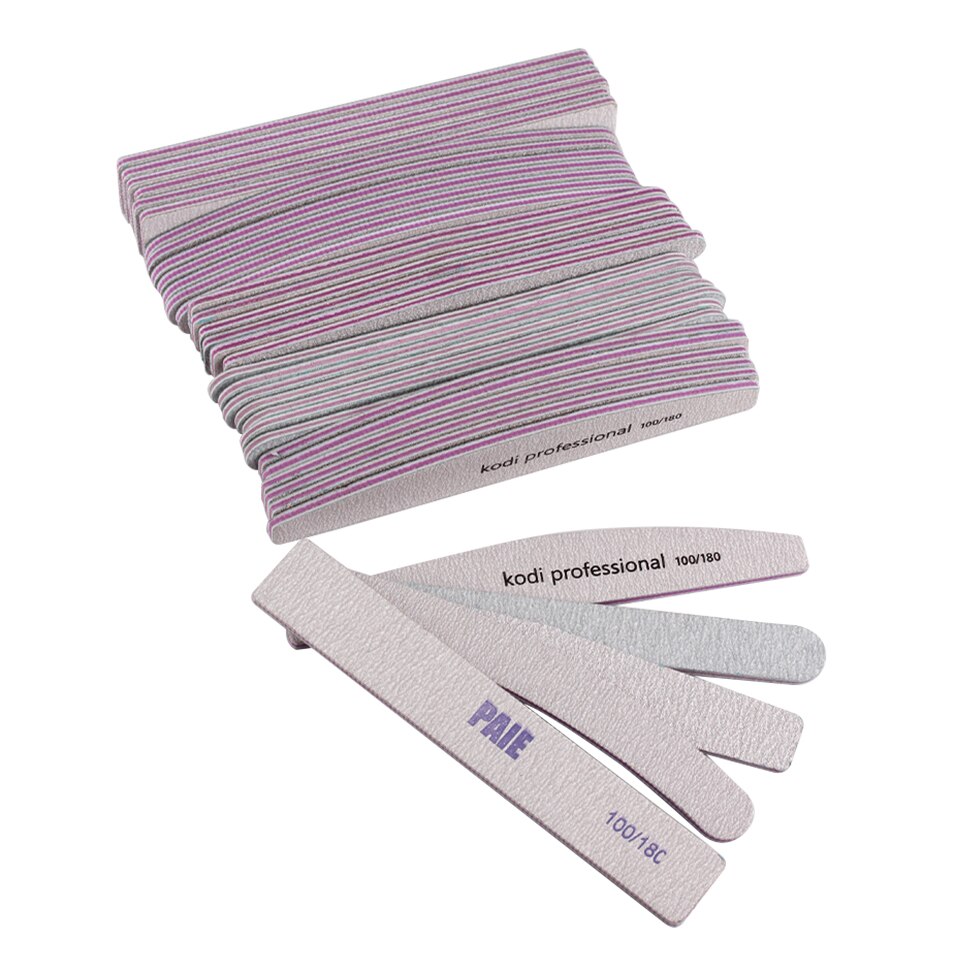 5/10 Uds lima de uñas papel de lija limas de uñas gruesas y fuertes tampón para manicura lijado media luna Lima herramientas de uñas 100/180