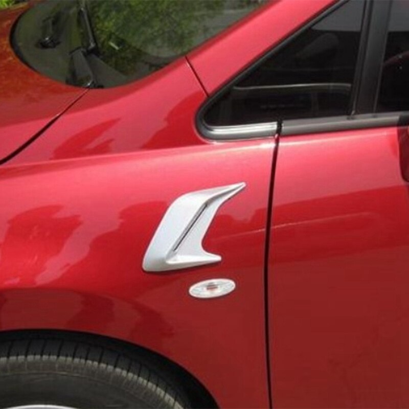 2Stck Abs Kunststoff Auto Seite entlüften Luftstrom KotflüGel Aufnahme Aufkleber Hai Kiemen Seite entlüften Aufkleber Auto Simulation Seite Lüftungsschlitze Dekorative