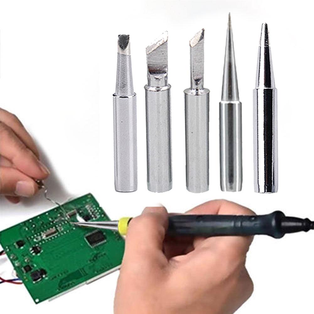 5 PCS Pure Copper 900M Soldering Iron Head Bit Lead-Free Inside Bares Electric Welding Tip Welding Tool Accessories